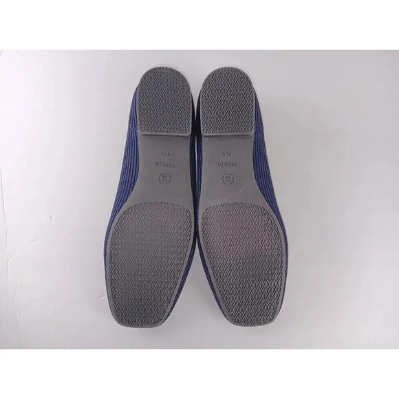 Vivaia Women's Square Toe V-Cut Sz 10 EUR 41. 5  Lole Navy Knit Margot 2.0 Flats - Picture 7 of 8